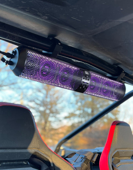 RGB UTV Soundbar, 28" SXS Speaker for Can Am Maverick X3/ RZR w/ 1.56"- 2.25" Roll Bar