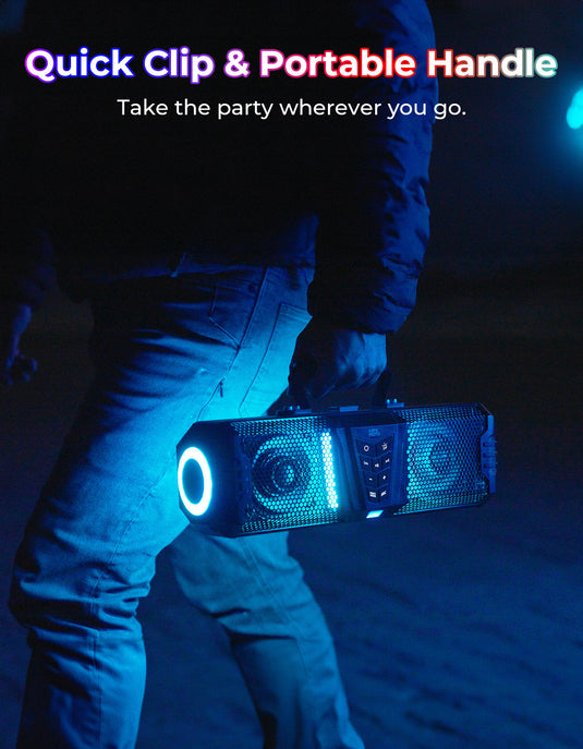 KEMIMOTO Midnight 40B 16'' 2-Speaker Louder RGB UTV Sound Bar (Built-in Battery)