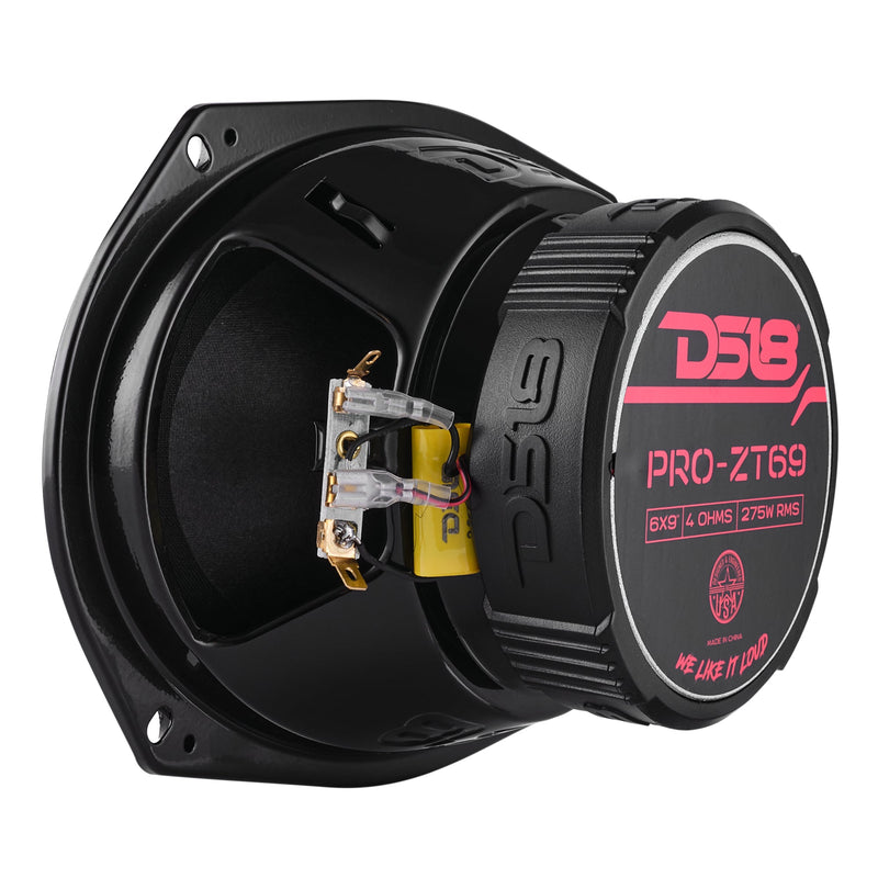 Load image into Gallery viewer, PRO-ZT 6x9" Coaxial Mid-Range Loudspeaker with Water-Resistant Cone Built-in Bullet Tweeter and Grill | 275W RMS 4-Ohm
