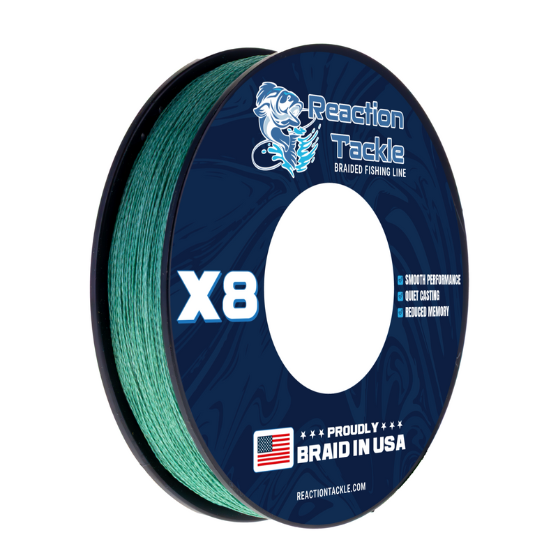 Load image into Gallery viewer, Reaction Tackle BRAIDED IN THE USA Fishing Line- X8
