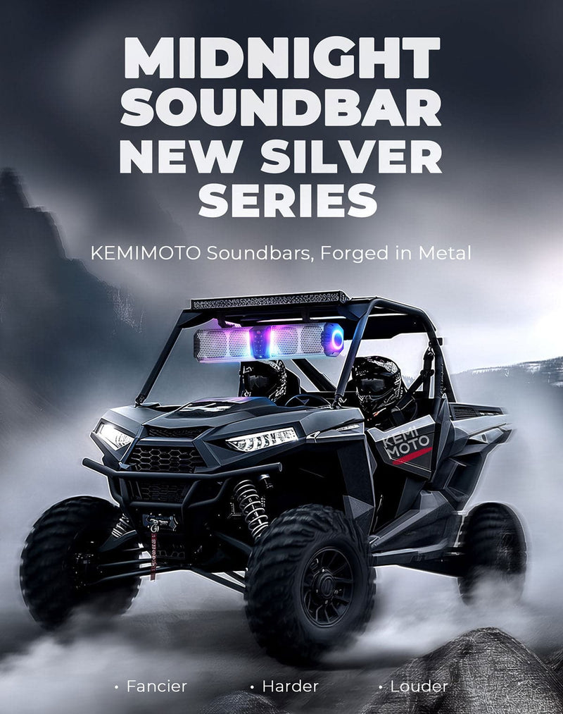 Load image into Gallery viewer, KEMIMOTO Midnight S60 26" RGB UTV Sound Bar for Golf Cart Marine 1"-2" Roll Bar
