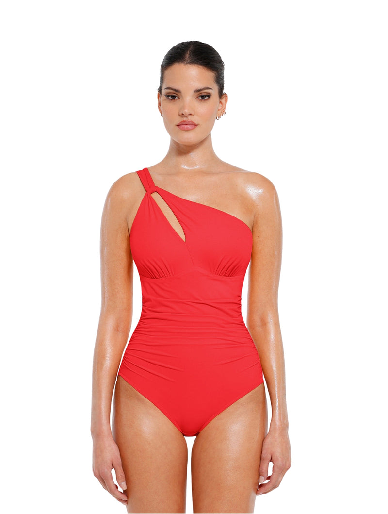 Load image into Gallery viewer, Cut-Out One-Shoulder Shapewear Swimsuit
