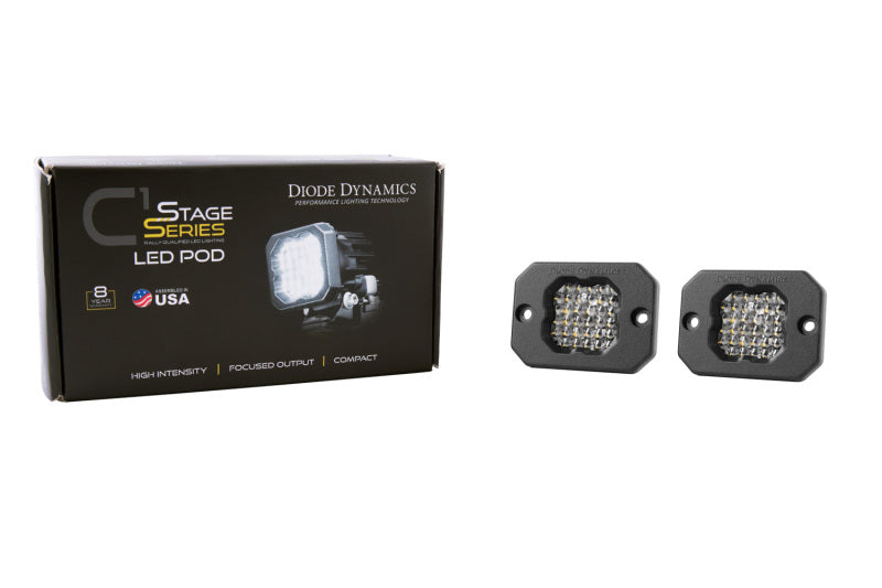 Load image into Gallery viewer, Diode Dynamics Stage Series C1R - White Flood Flush Mount LED Pod (Pair)
