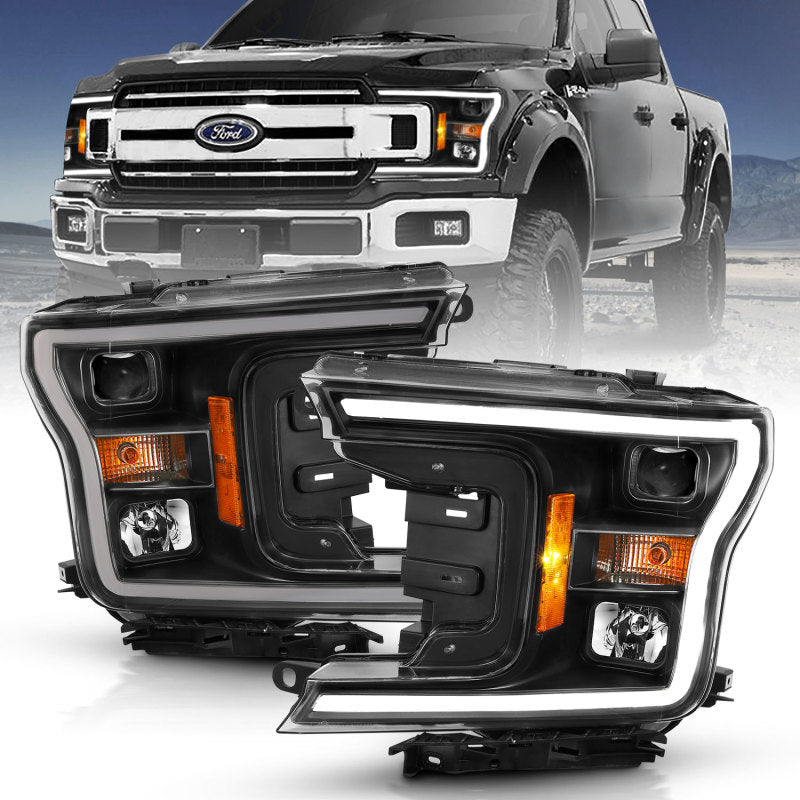 Load image into Gallery viewer, ANZO 2018-2019 Ford F-150 Projector Plank Style H.L. Black Amber (Without Switchback)
