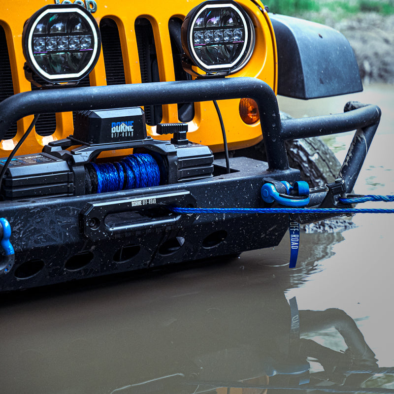 Load image into Gallery viewer, Borne Off-Road 10K Winch - Blue Synthetic Rope
