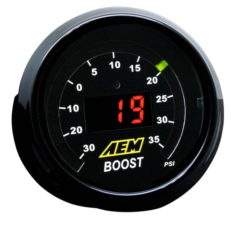Load image into Gallery viewer, AEM Electronics 52mm Digital Boost Gauge 35 PSI
