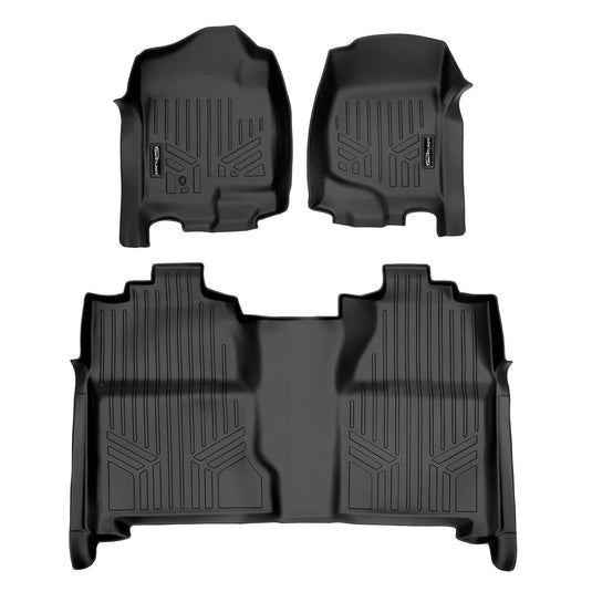 Smart Trim™ Custom Fit Floor Liners For 2007-2013 Silverado/Sierra 1500 Crew Cab - 2007-2014 2500/3500 HD Crew Cab
