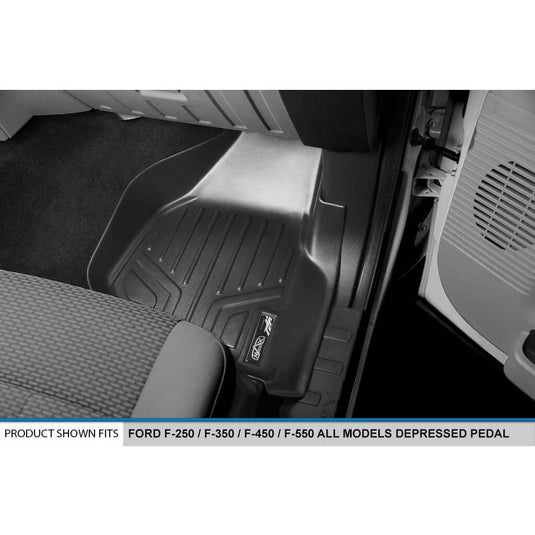 SMARTLINER Custom Fit Floor Liners For 2011-2012 F-250/F-350/F-450 Super Duty with Depressed Drivers Side Pedal