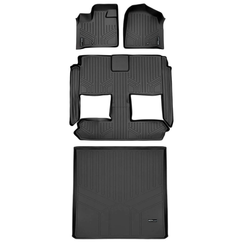 Load image into Gallery viewer, Smart Trim™ Custom Fit Floor Liners For 2013-2020 Dodge Grand Caravan with 2nd Row Bucket Seats and 1st Row Super Console
