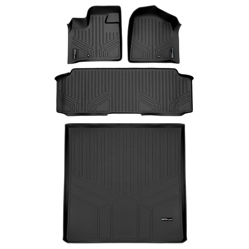 Load image into Gallery viewer, SMARTLINER Custom Fit Floor Liners For 2013-2020 Dodge Grand Caravan with Second Row Bench Seats and 1st Row Super Console
