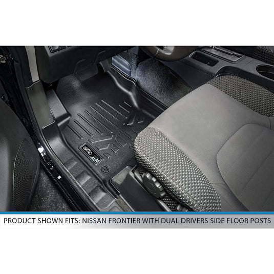 SMARTLINER Custom Fit Floor Liners For 2008-2021 Nissan Frontier with Dual Drivers Side Floor Posts