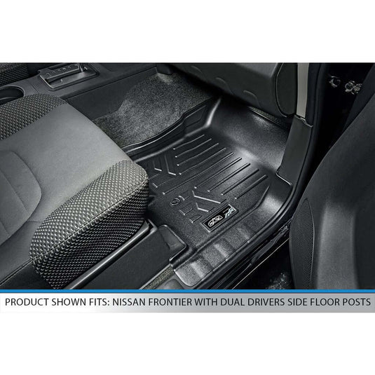 SmartCoverage™ Custom Fit Floor Liners For 2008-2021 Nissan Frontier Crew Cab with Dual Drivers Side Floor Posts