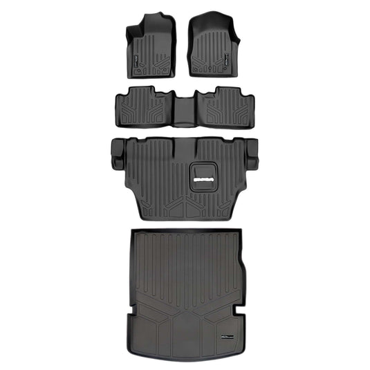 Smart Trim™ Custom Fit Floor Liners For 2013-16 Durango with 1st Row Dual Floor Hooks & 2nd Row Bench Seat