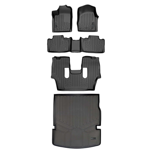 Smart Trim™ Custom Fit Floor Liners For 13-16 Durango with 1st Row Dual Floor Hooks & 2nd Row Bucket Seats