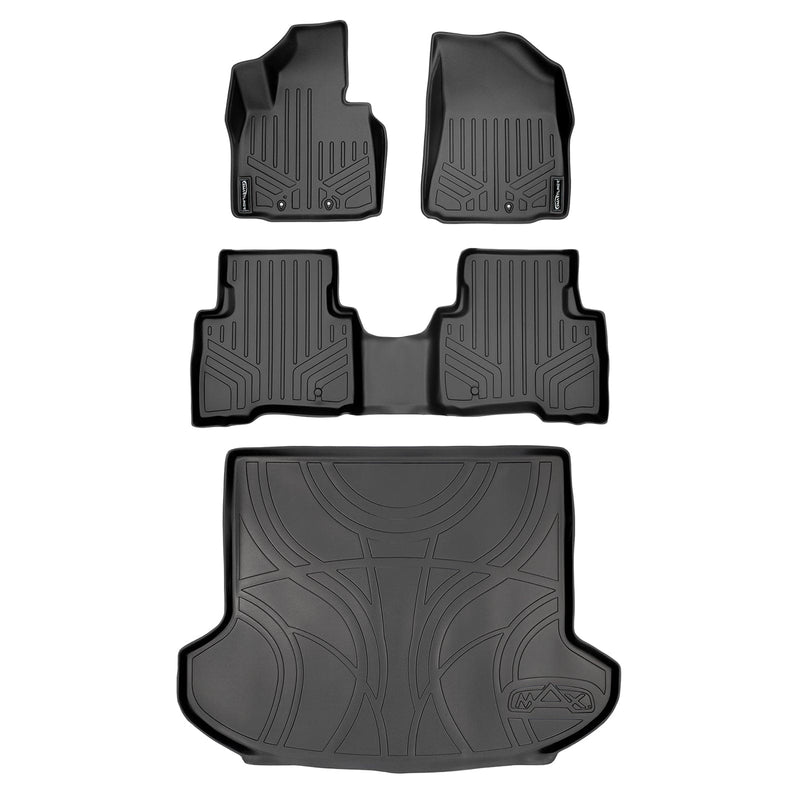 Load image into Gallery viewer, SMARTLINER Custom Fit Floor Liners For 2014-2015 Kia Sorento (with 3rd Row Seats) - Black / 2 Row Floor Mat Liner Set &amp; Cargo Liner Behind the 2nd Row
