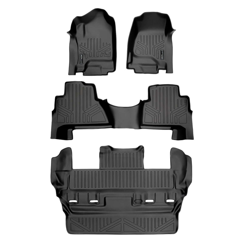Load image into Gallery viewer, Smart Trim™ Custom Fit Floor Liners For 2015-2020 Cadillac Escalade with Second Row Bucket Seats
