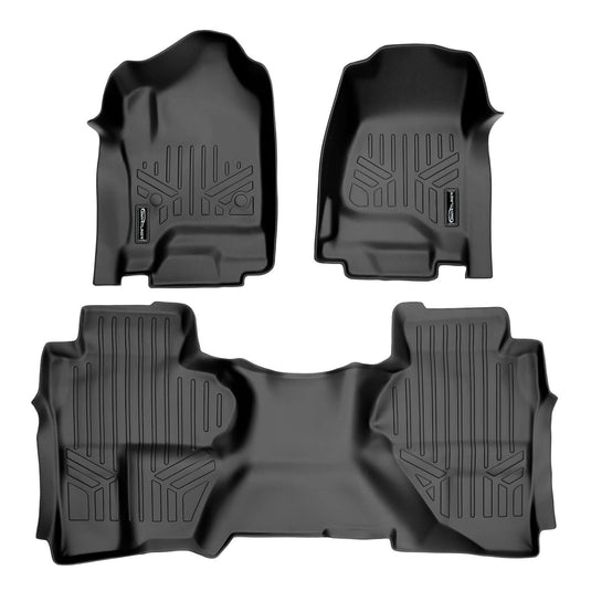 SMARTLINER Custom Fit Floor Liners For Double Cab 2014-2018 Silverado/Sierra 1500 - 2015-2021 2500/3500 HD