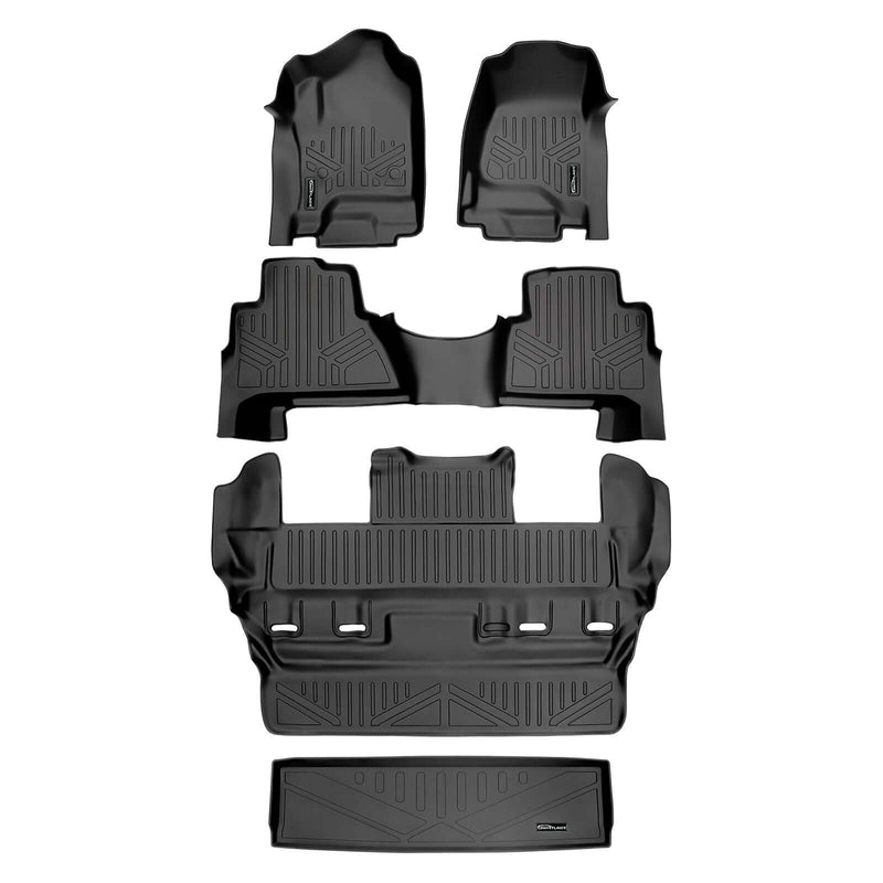 Load image into Gallery viewer, Smart Trim™ Custom Fit Floor Liners For 2015-2020 Cadillac Escalade with Second Row Bucket Seats
