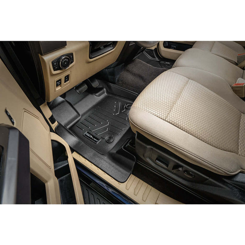 Load image into Gallery viewer, SmartCoverage™ Floor Liners For 2015-2026 Ford F-150 (1st Row Bucket) &amp; OEM 2nd Row Under Seat Storage (Vinyl)
