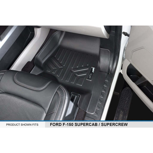 SmartCoverage™ Custom Fit Floor Liners For 2015-2025 Ford F-150 SuperCrew Cab with 1st Row Bucket Seats No underseat Storage