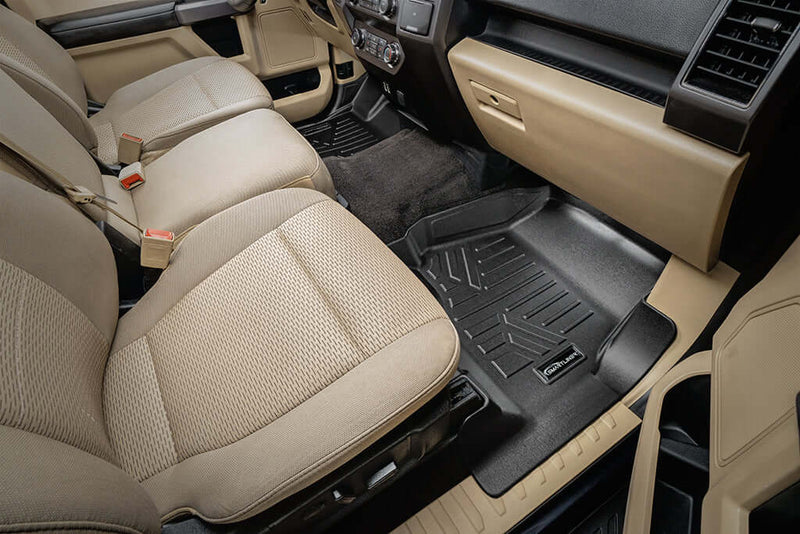 Load image into Gallery viewer, SmartCoverage™ Custom Fit Floor Liners For 2015-2025 Ford F-150 with 1st Row Bucket Seats &amp; OEM 2nd Row Under Seat Storage (Vinyl Flooring)
