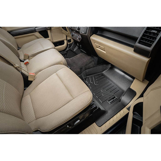 SmartCoverage™ Custom Fit Floor Liners For 2015-2025 Ford F-150 SuperCrew Cab with 1st Row Bench (No OTH) Carpet Flooring with 2nd Rear Underseat Storage
