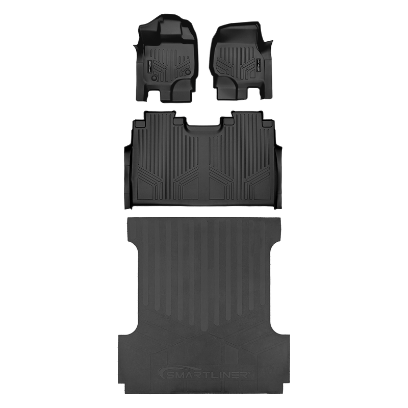 Load image into Gallery viewer, SmartCoverage™ Custom Fit Floor Liners For 2015-2025 Ford F-150 SuperCrew Cab with 1st Row Bucket Seats (Vinyl Flooring)

