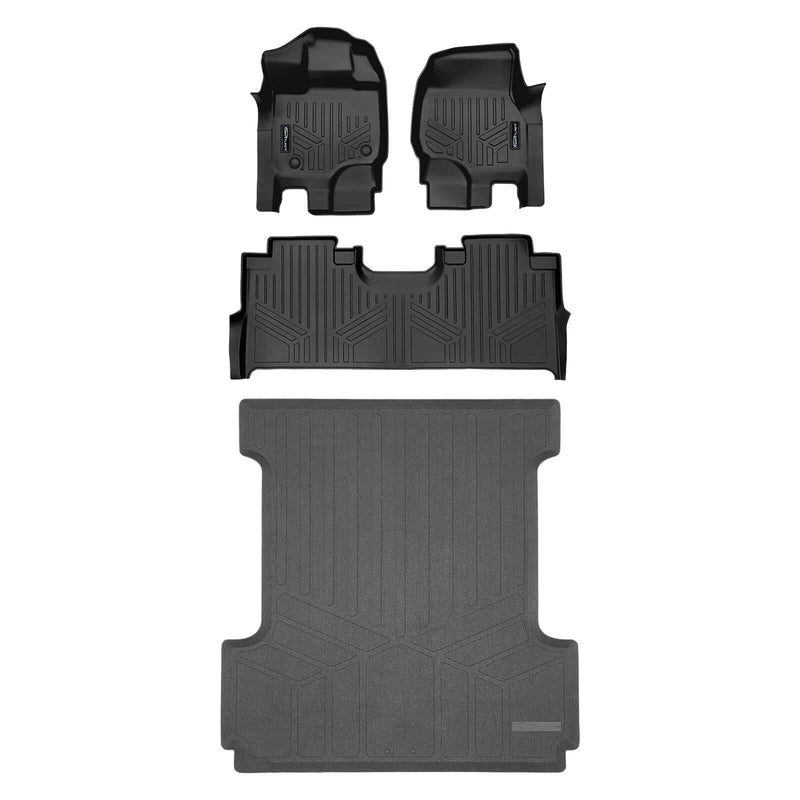 Load image into Gallery viewer, SmartCoverage™ Custom Fit Floor Liners For 2015-2025 Ford F-150 with 1st Row Bucket Seats &amp; OEM 2nd Row Under Seat Storage
