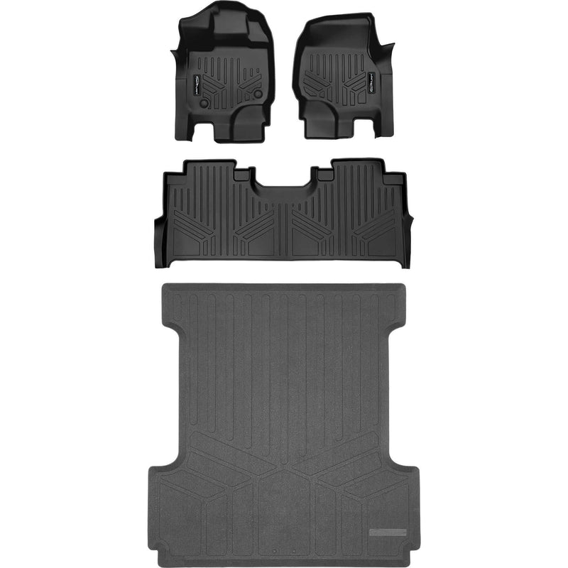 Load image into Gallery viewer, SmartCoverage™ Custom Fit Floor Liners For 2015-2025 Ford F-150 with 1st Row Bucket Seats &amp; OEM 2nd Row Under Seat Storage (Vinyl Flooring)

