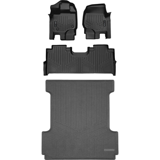 SmartCoverage™ Custom Fit Floor Liners For 2015-2025 Ford F-150 with 1st Row Bucket Seats & OEM 2nd Row Under Seat Storage (Vinyl Flooring)