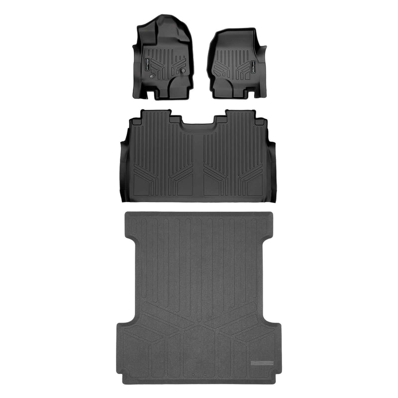 Load image into Gallery viewer, SmartCoverage™ Custom Fit Floor Liners For 2015-2025 Ford F-150 SuperCrew Cab with 1st Row Bucket Seats (Vinyl Flooring)

