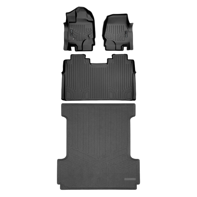 Load image into Gallery viewer, SmartCoverage™ Custom Fit Floor Liners For 2015-2025 Ford F-150 SuperCrew Cab with 1st Row Bench Seat (No OTH and no 2nd Row Underseat Storage)
