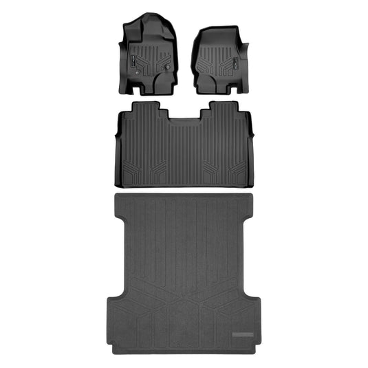 SmartCoverage™ Custom Fit Floor Liners For 2015-2025 Ford F-150 SuperCrew Cab with 1st Row Bench Seat (No OTH and no 2nd Row Underseat Storage)