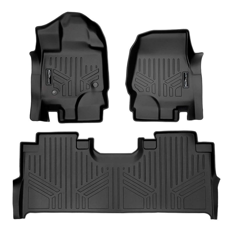 Load image into Gallery viewer, SmartCoverage™ Custom Fit Floor Liners For 2022-2025 Ford F-150 Lightning with 1st Row Bucket Seats &amp; OEM 2nd Row Under Seat Storage
