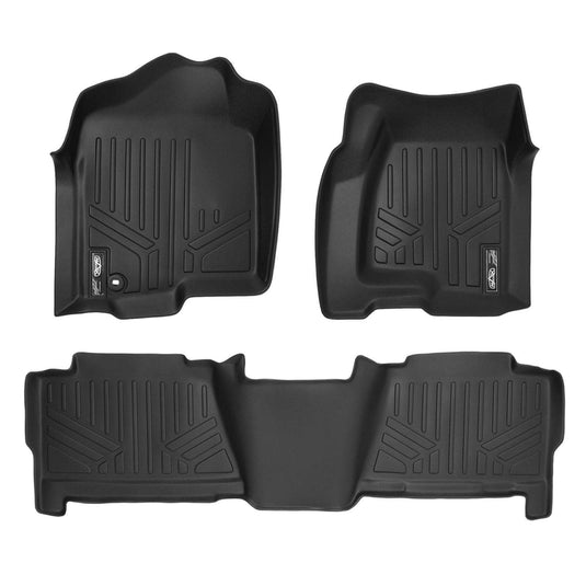SMARTLINER Custom Fit Floor Liners For 1999-2007 Silverado/Sierra 1500/2500/3500 Crew Cab / 2000-2006 Escalade/Suburban/Yukon XL