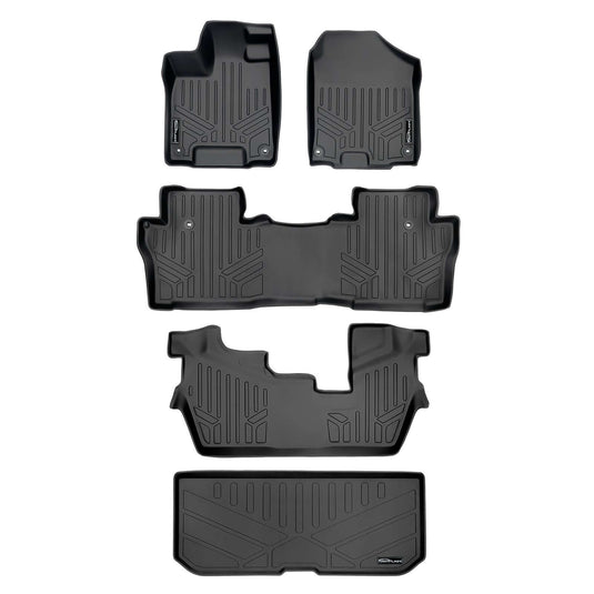 SMARTLINER Custom Fit Floor Liners For 2016-2022 Honda Pilot (8 Passenger Model)
