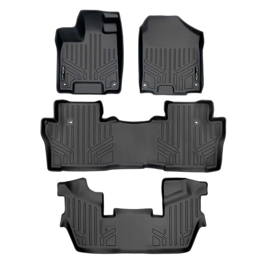 SMARTLINER Custom Fit Floor Liners For 2016-2022 Honda Pilot (7 Passenger Model)
