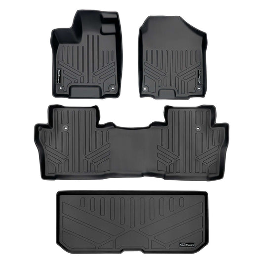SMARTLINER Custom Fit Floor Liners For 2016-2022 Honda Pilot (7 Passenger Model)