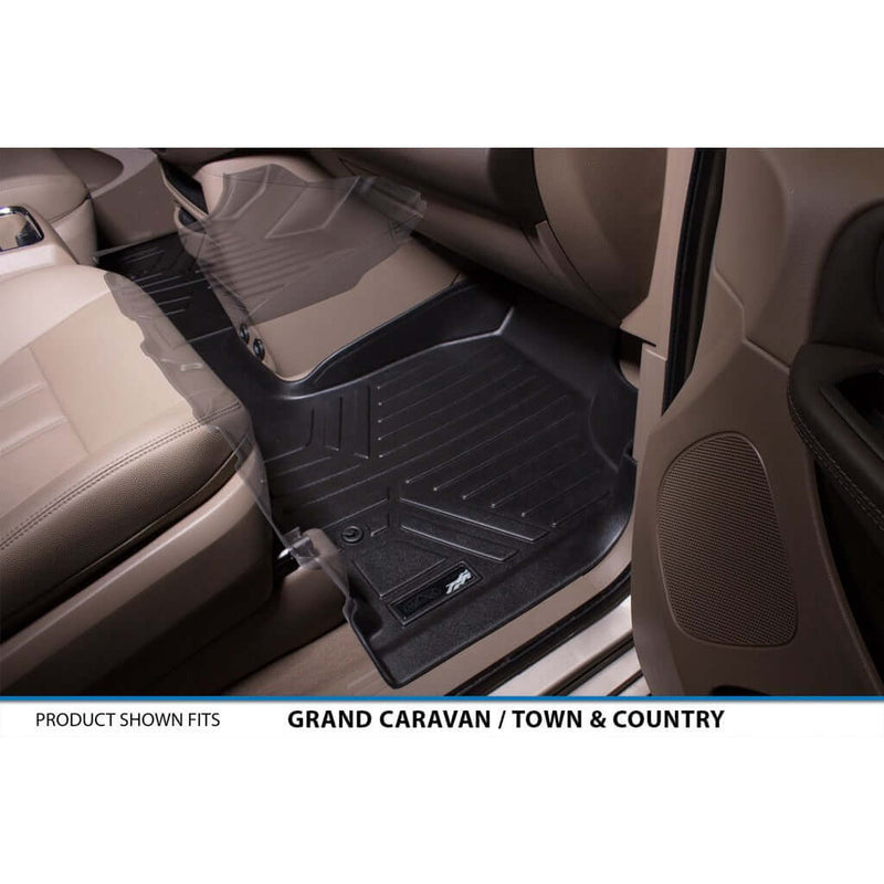 Load image into Gallery viewer, Smart Trim™ Custom Fit Floor Liners For 2013-2020 Dodge Grand Caravan with 2nd Row Bucket Seats and no Super Console
