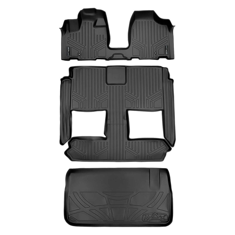 Load image into Gallery viewer, Smart Trim™ Custom Fit Floor Liners For 2013-2020 Dodge Grand Caravan with 2nd Row Bucket Seats and no Super Console
