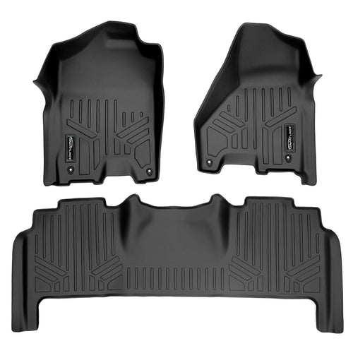 SMARTLINER Custom Fit Floor Liners For 2012-2018 RAM 2500/3500 Mega Cab with Dual Front Hooks