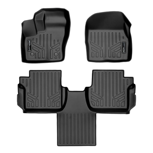 SMARTLINER Custom Fit Floor Liners For 2014-2020 Transit Connect With Carpet Flooring (Long Wheelbase & 2nd Row Bucket Seats)