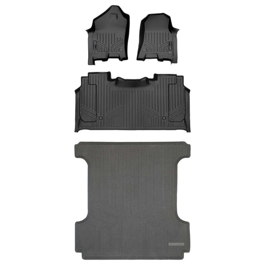 SmartCoverage™ Custom Fit Floor Liners For 2019-2024 Ram 1500 Quad Cab with Front Row Bench Seat Only (No Optional Underseat Storage)