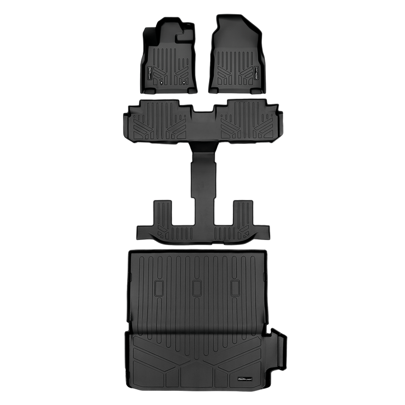 Load image into Gallery viewer, Smart Trim™ Custom Fit Floor Liners For 2019-2025 Subaru Ascent with 2nd Row Bench Seat and With Subwoofer in the Cargo Area
