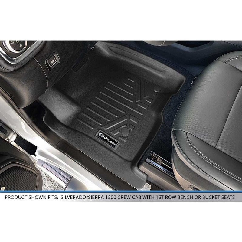 Load image into Gallery viewer, Smart Trim™ Custom Fit Floor Liners For 19-21 Silverado/Sierra 1500 Double Cab without Rear Underseat Toolbox
