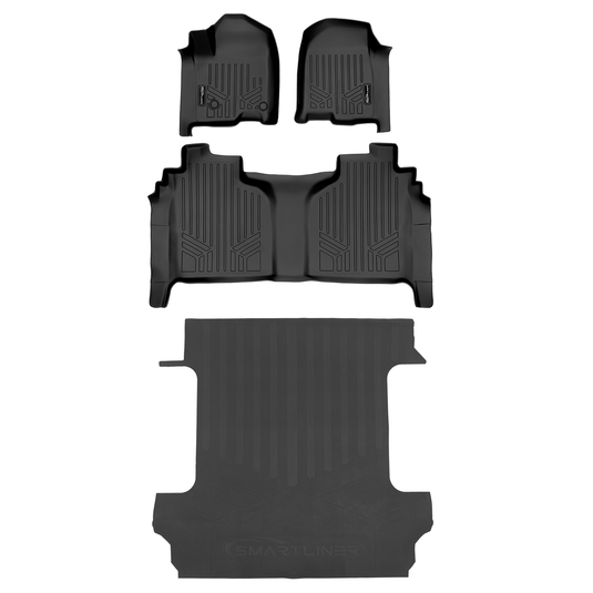 SmartCoverage™ Custom Fit Floor Liners For 2019-2025 1500 Silverado/Sierra Crew Cab 2019-2024 Crew Cab