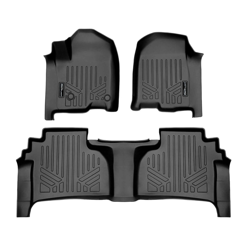 Load image into Gallery viewer, SMARTLINER Custom Fit Floor Liners Compatible With 2020-2025 Chevrolet Silverado 2500 HD | 3500 HD (Double Cab|Carpeted Flooring|1st Row Bench Seat|Without Over the Hump Coverage|with 2nd Row Underseat Storage)
