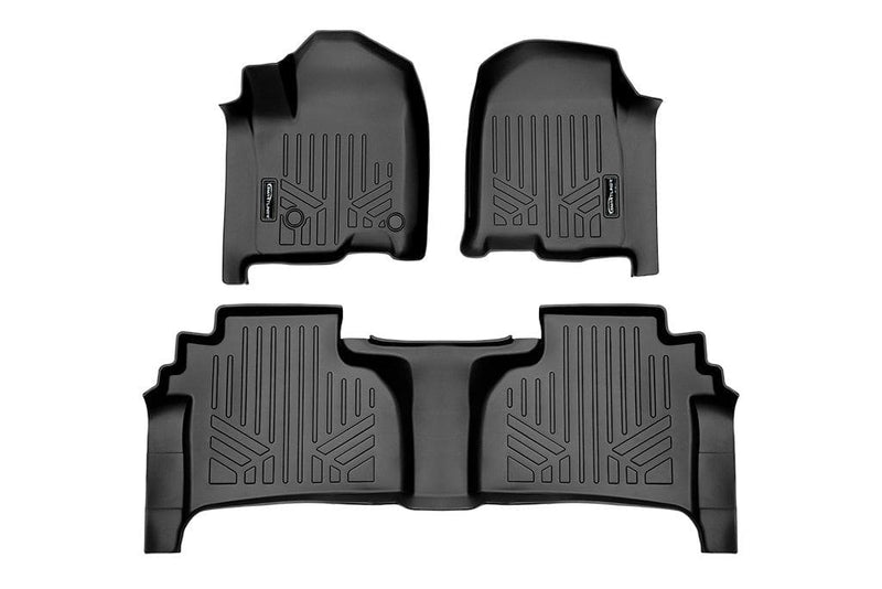 Load image into Gallery viewer, SMARTLINER Custom Fit Floor Liners For 2019-2024 Chevrolet Silverado 1500 Double Cab with Carpet Flooring and 1st Row Bucket Seats (with 2nd Row Under Seat Storage)
