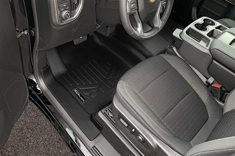 Load image into Gallery viewer, SMARTLINER Custom Fit Floor Liners For 2019-2024 Chevrolet Silverado 1500 Double Cab with Carpet Flooring and 1st Row Bench Seat and OTH Coverage (with 2nd Row Under Seat Storage)
