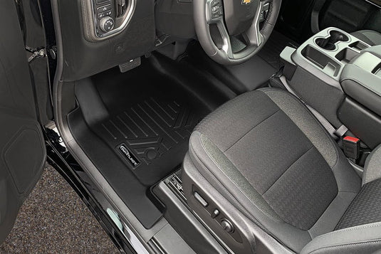SMARTLINER Custom Fit Floor Liners For 2019-2025 GMC Sierra 1500 Double Cab with Carpet Flooring and 1st Row Bench Seat and OTH Coverage (with 2nd Row Under Seat Storage)